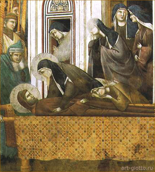 Оплакивание Св. Франциска Св. Кларой и монахинями-клариссами. Фрагмент
